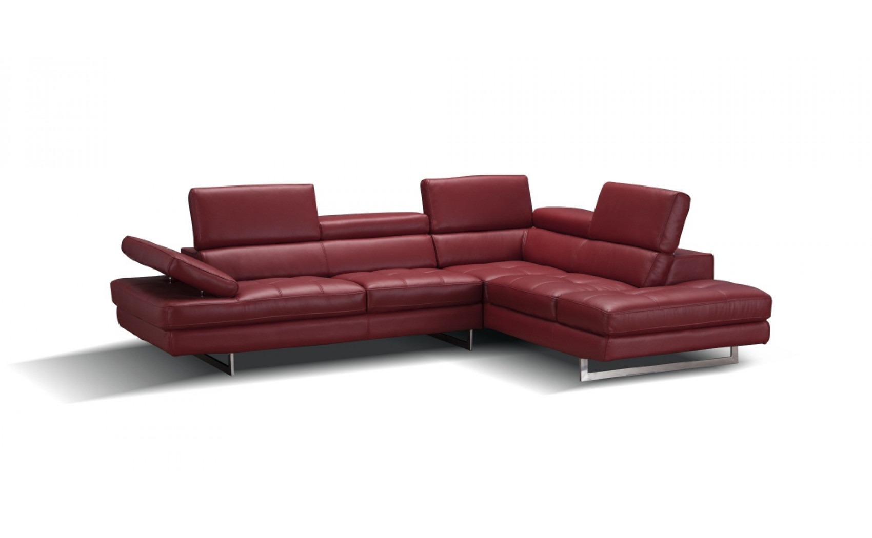 Gigi A761 Italian Leather Sectional Red J&M Furniture