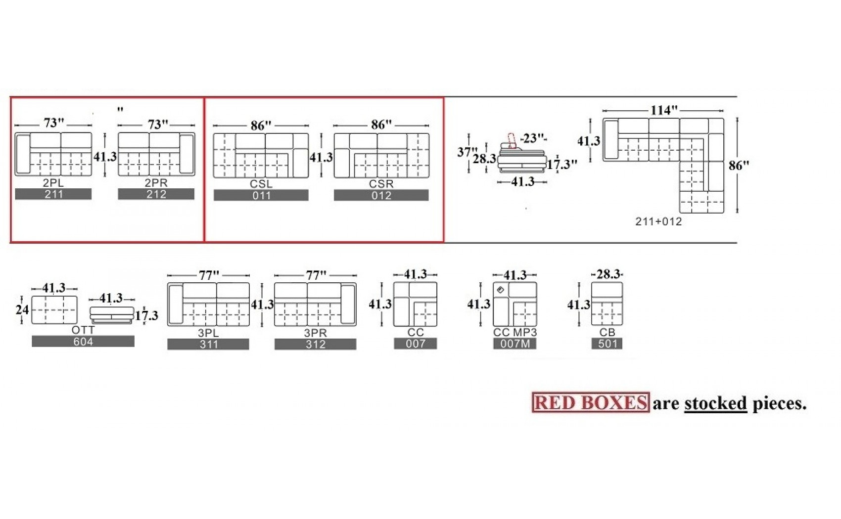 Gigi A761 Italian Leather Sectional Red J&M Furniture