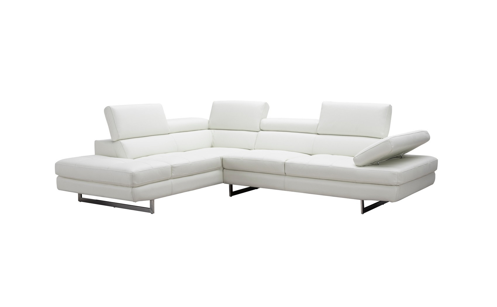 Gigi A761 Italian Leather Sectional Snow White J&M Furniture