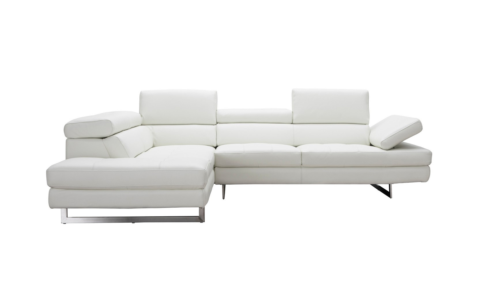 Gigi A761 Italian Leather Sectional Snow White J&M Furniture