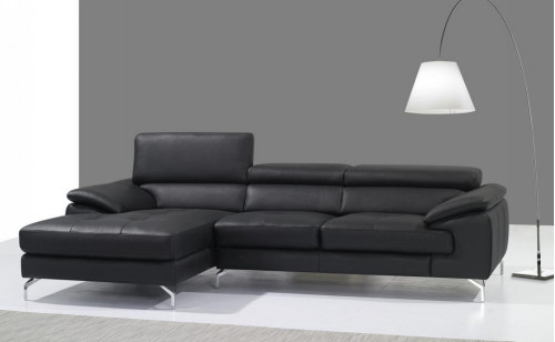 Jannette A973B Italian Leather Mini Sectional Black J&M Furniture Jannette A973B Italian Leather Mini Sectional Black J&M Furniture