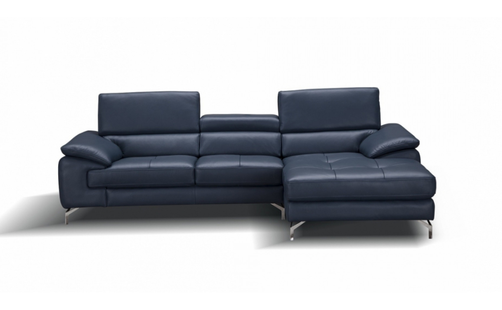 Jannette A973B Italian Leather Mini Sectional Blue J&M Furniture
