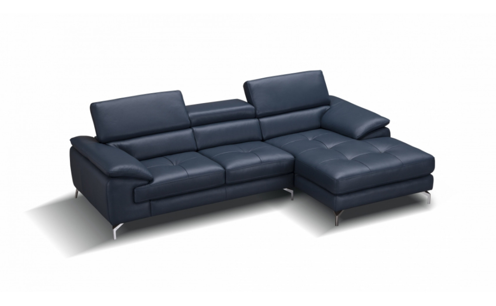 Jannette A973B Italian Leather Mini Sectional Blue J&M Furniture