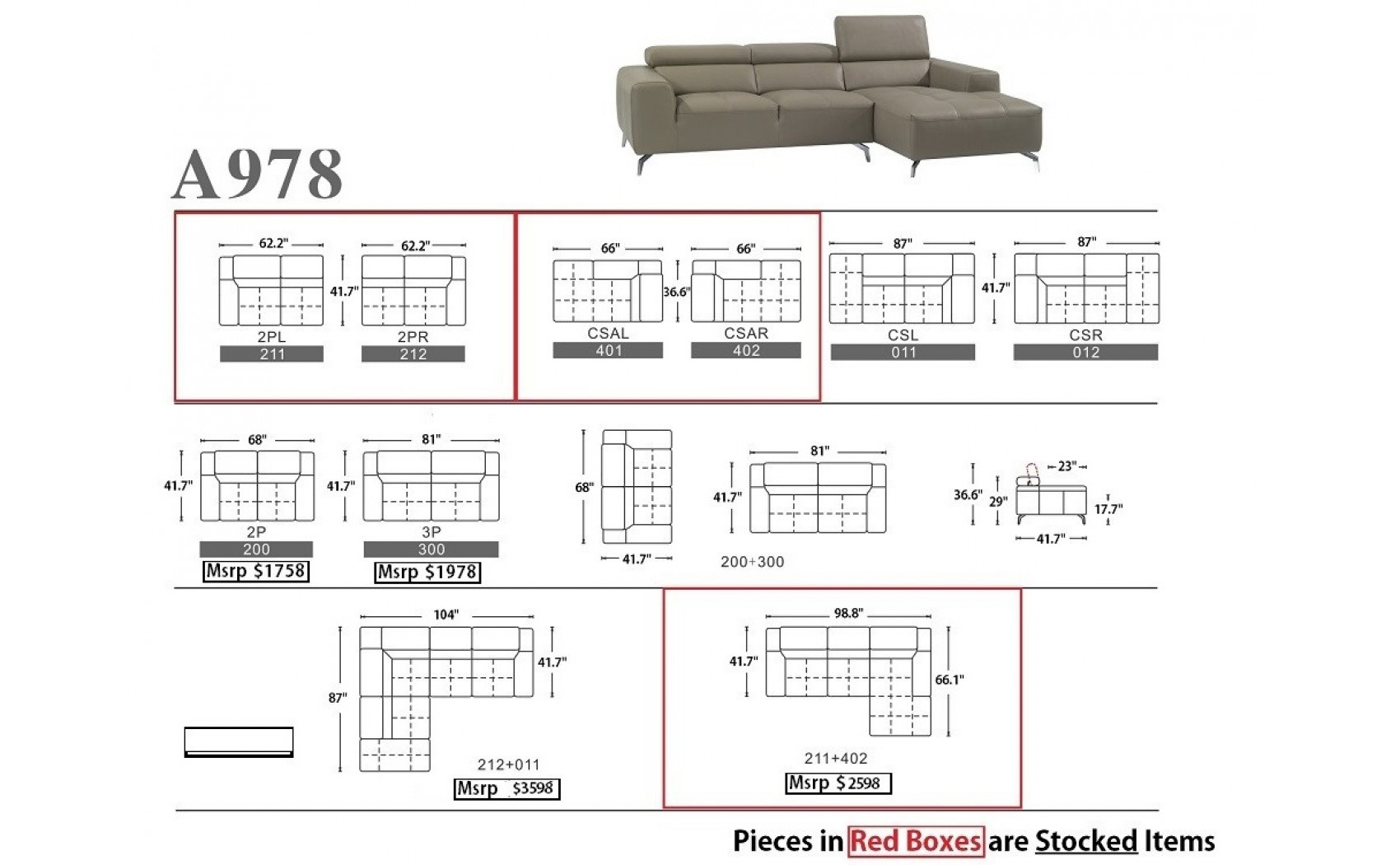 Oren A978B Italian Leather Sectional Burlywood J&M Furniture