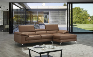 Jannette A973B Italian Leather Mini Sectiona Caramel J&M Furniture Jannette A973B Italian Leather Mini Sectiona Caramel J&M Furniture
