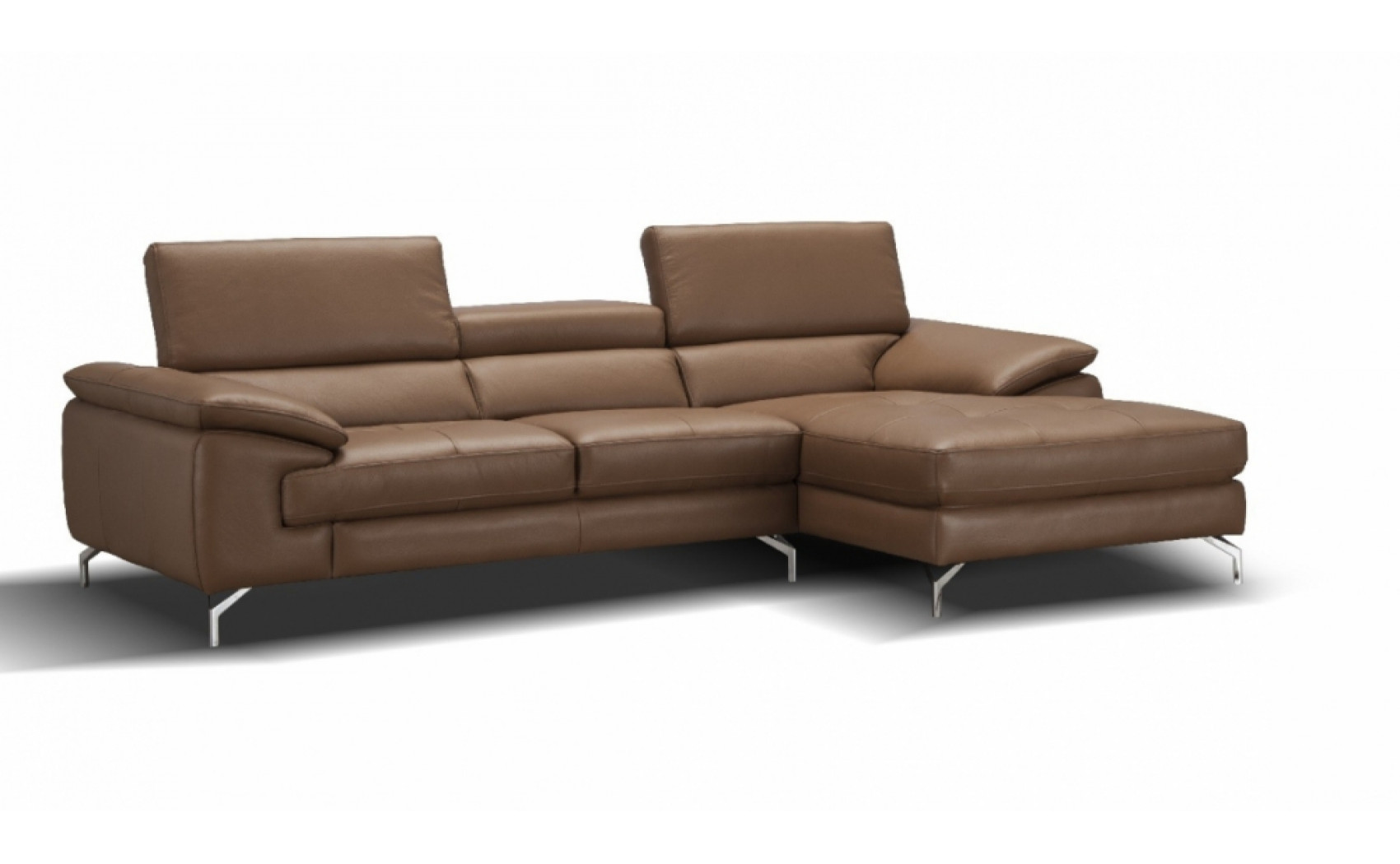 Jannette A973B Italian Leather Mini Sectiona Caramel J&M Furniture