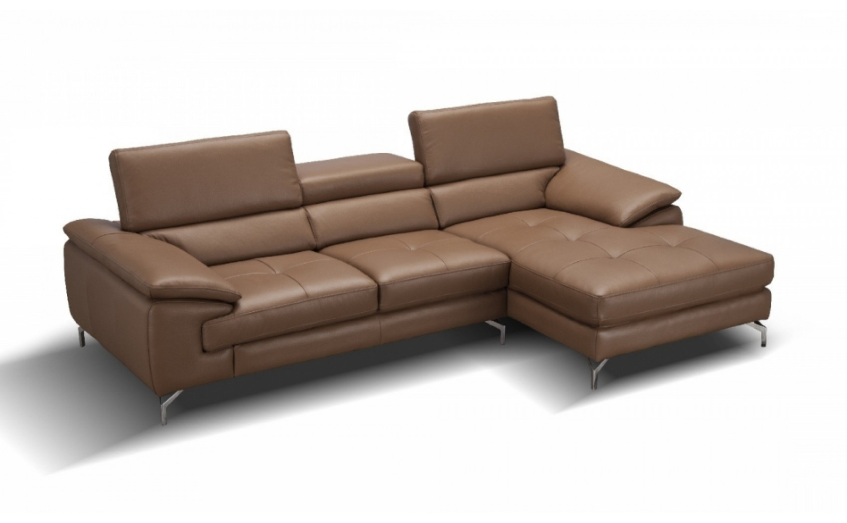Jannette A973B Italian Leather Mini Sectiona Caramel J&M Furniture