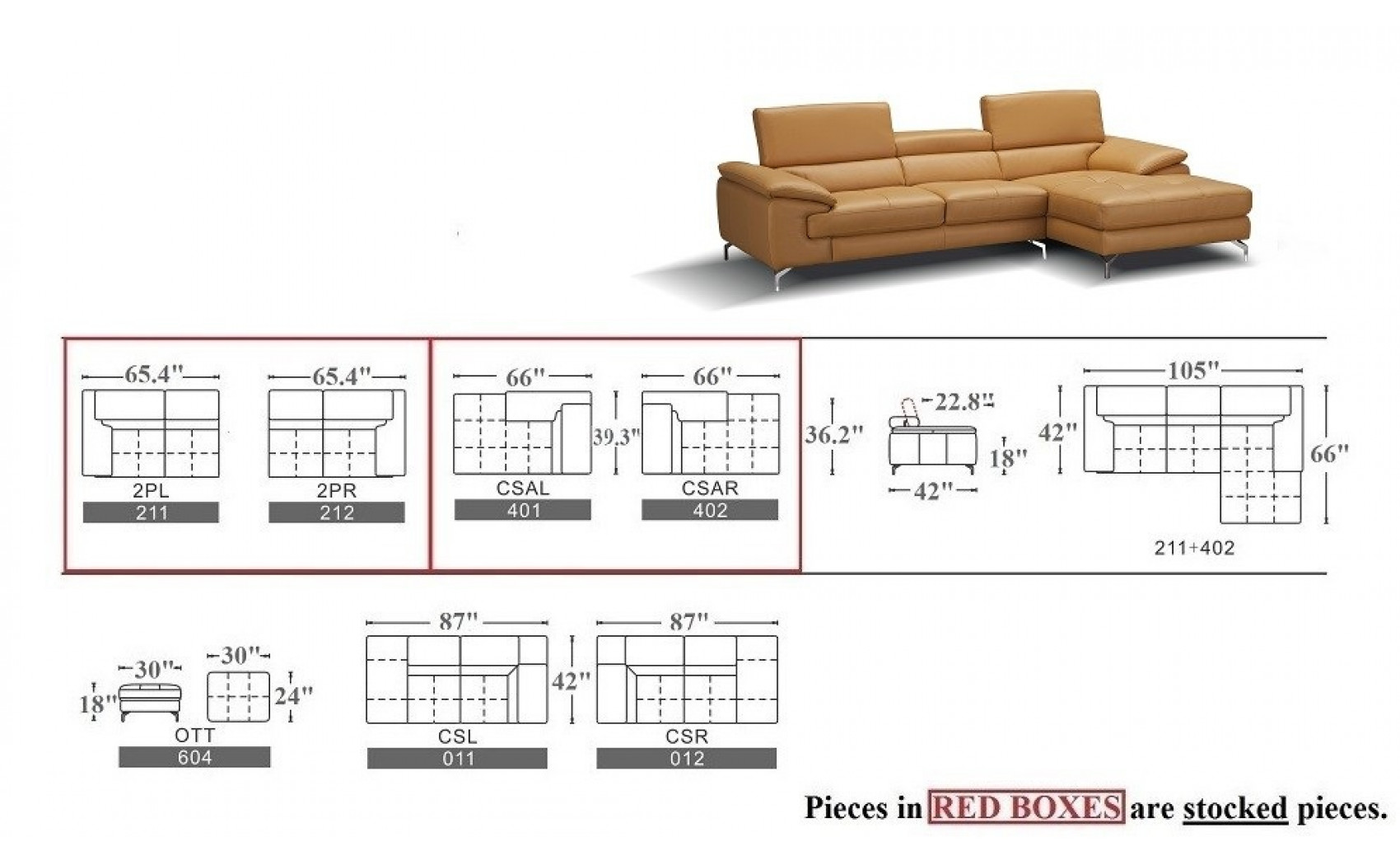 Jannette A973B Italian Leather Mini Sectional Freesia J&M Furniture