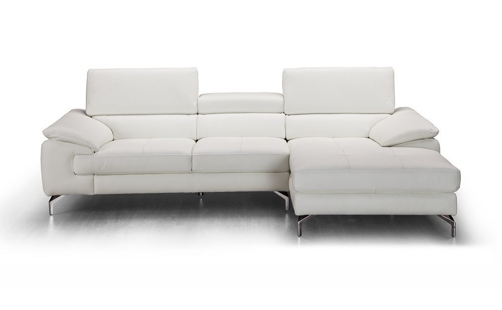 Alice Premium Leather Sectional White J&M Furniture