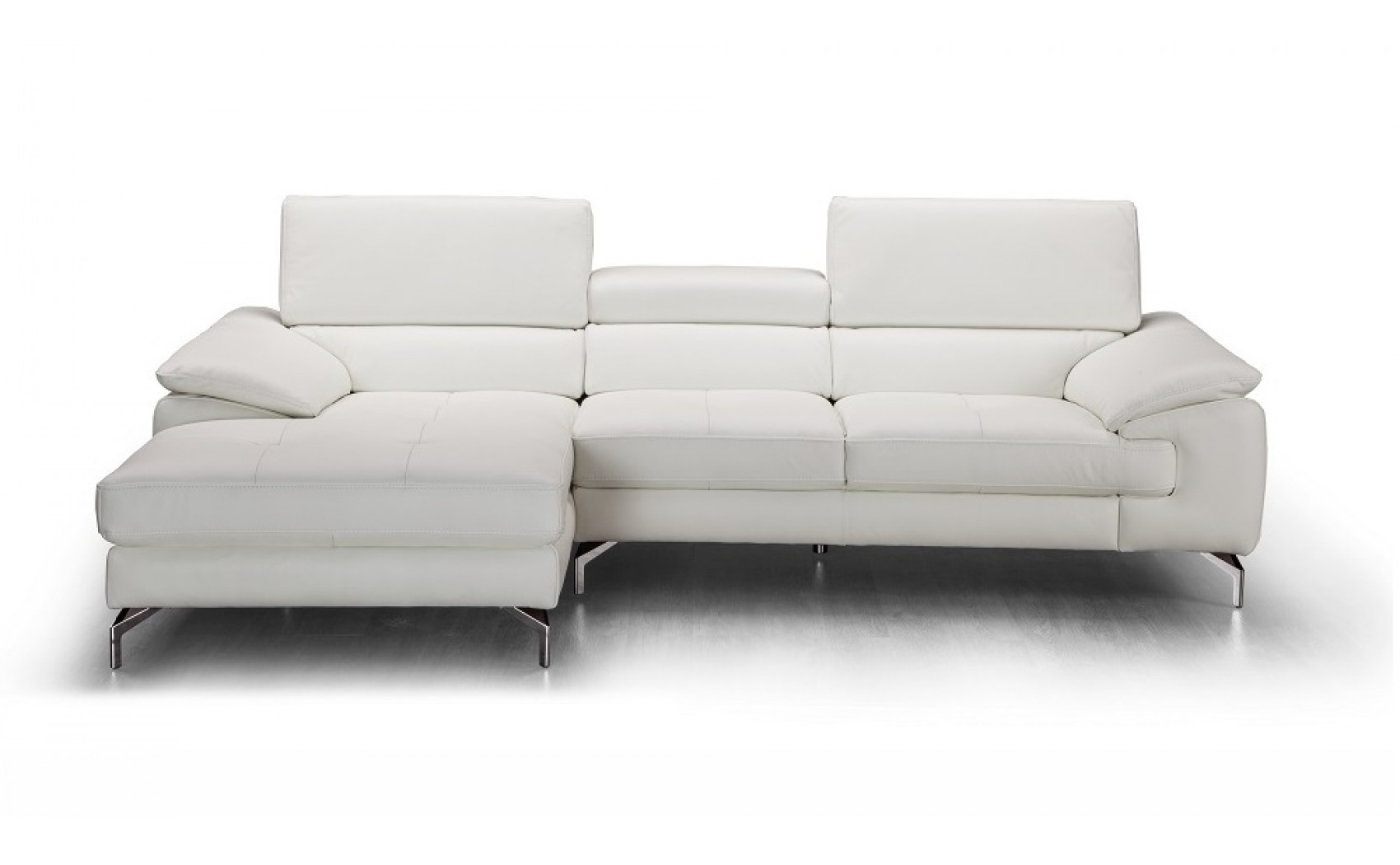 Alice Premium Leather Sectional White J&M Furniture