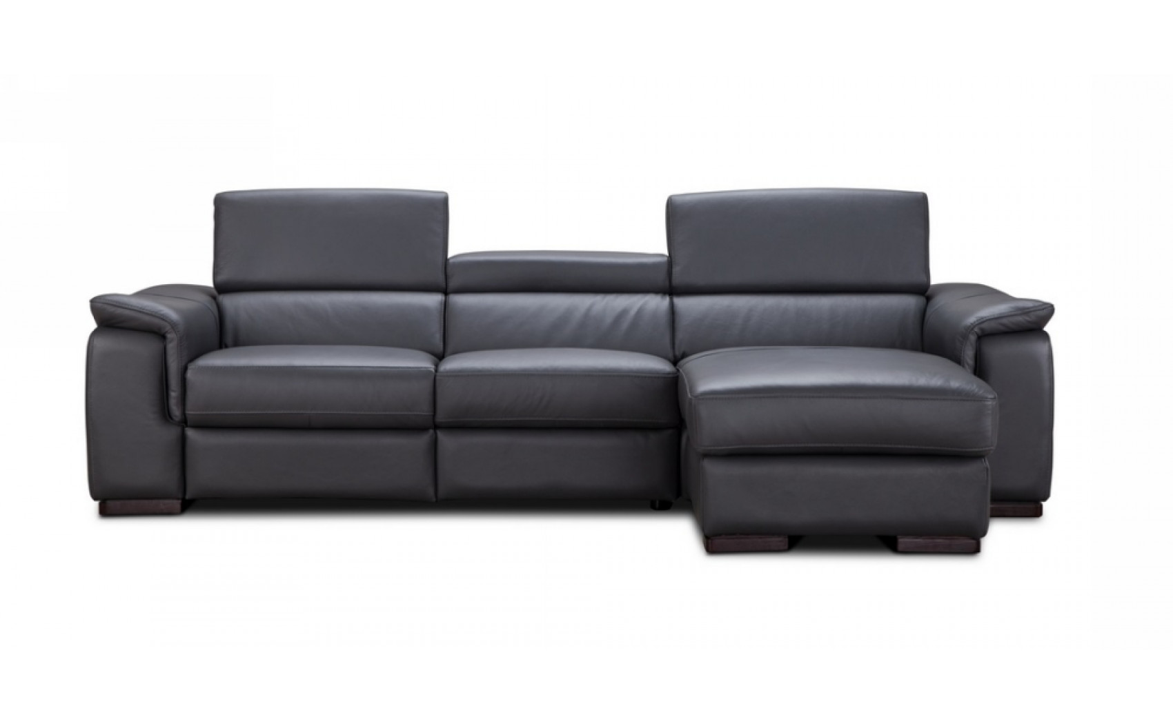 Allegra Premium Leather Sectional Slate Grey J&M Furniture