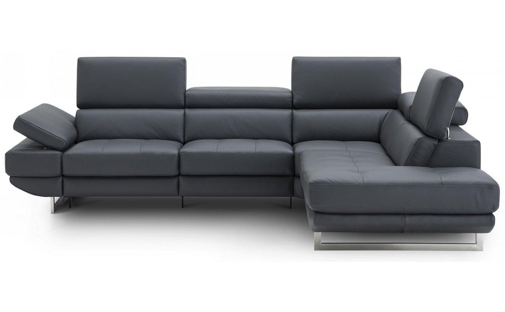 Annalaise Recliner Leather Sectional Blue Grey J&M Furniture