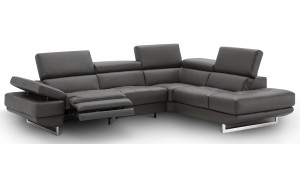 Annalaise Recliner Leather Sectional Dark Grey J&M Furniture Annalaise Recliner Leather Sectional Dark Grey J&M Furniture