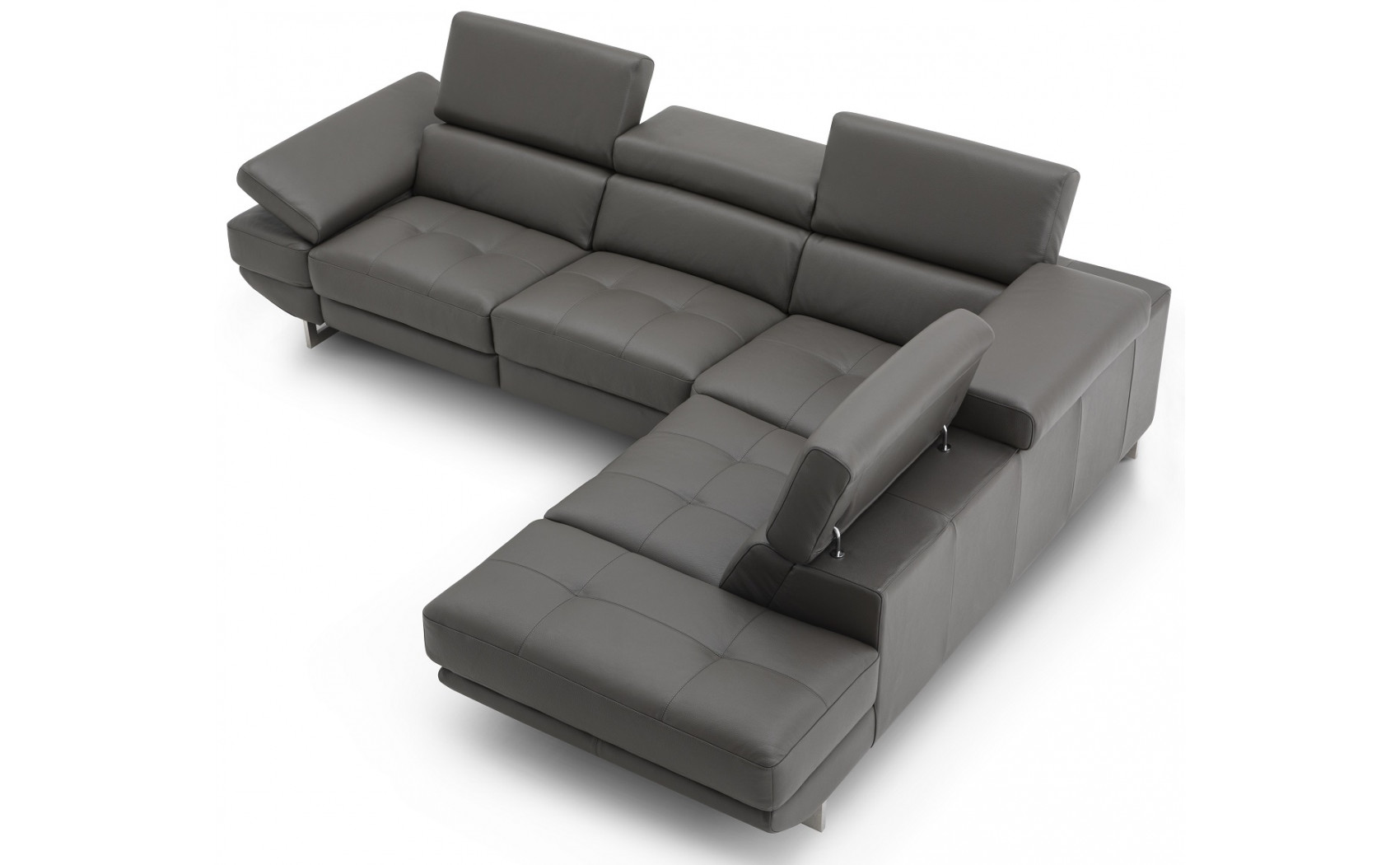 Annalaise Recliner Leather Sectional Dark Grey J&M Furniture