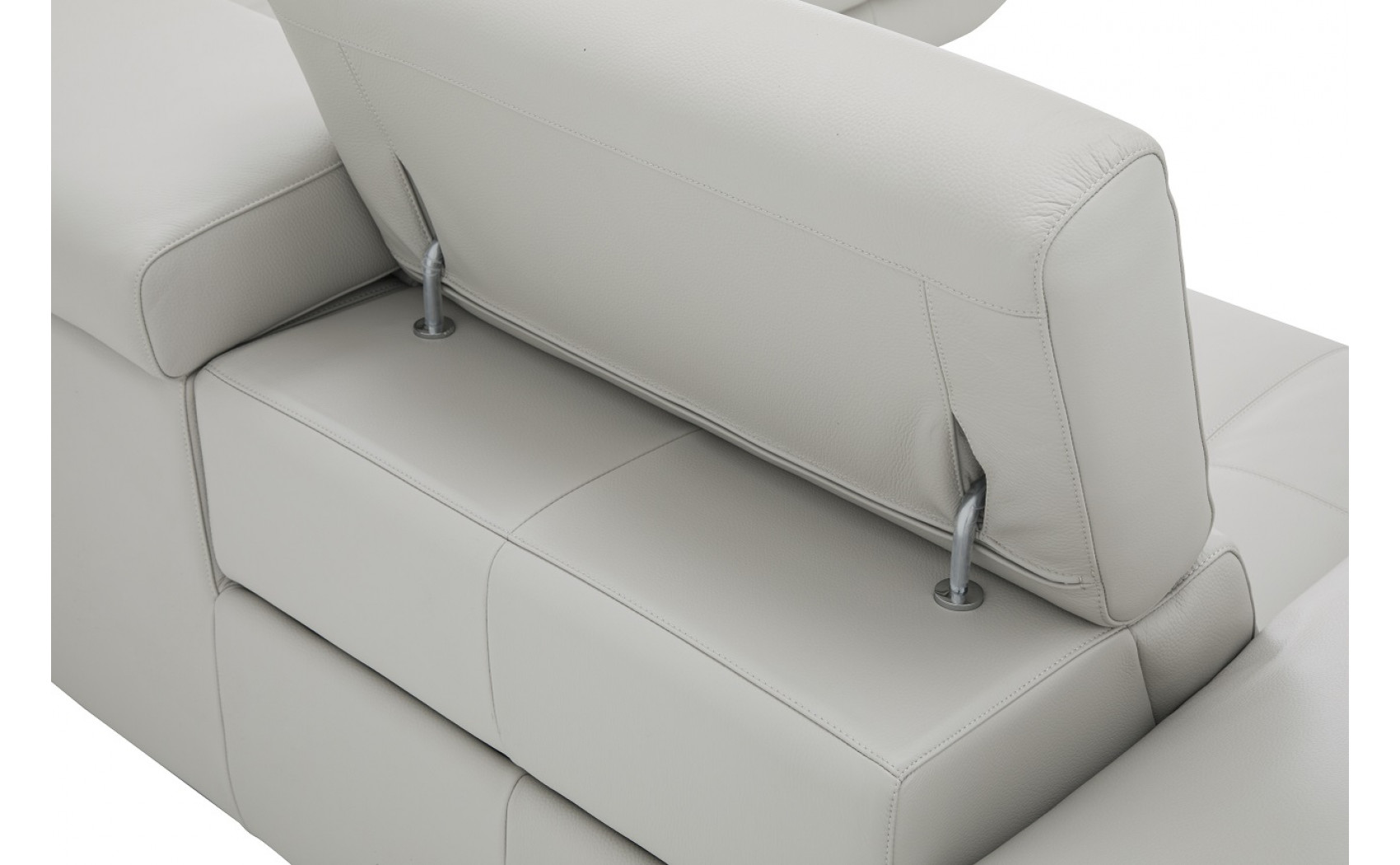 Annalaise Recliner Leather Sectional Silver Grey J&M Furniture