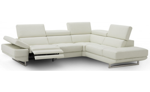 Annalaise Recliner Leather Sectional Snow White J&M Furniture Annalaise Recliner Leather Sectional Snow White J&M Furniture