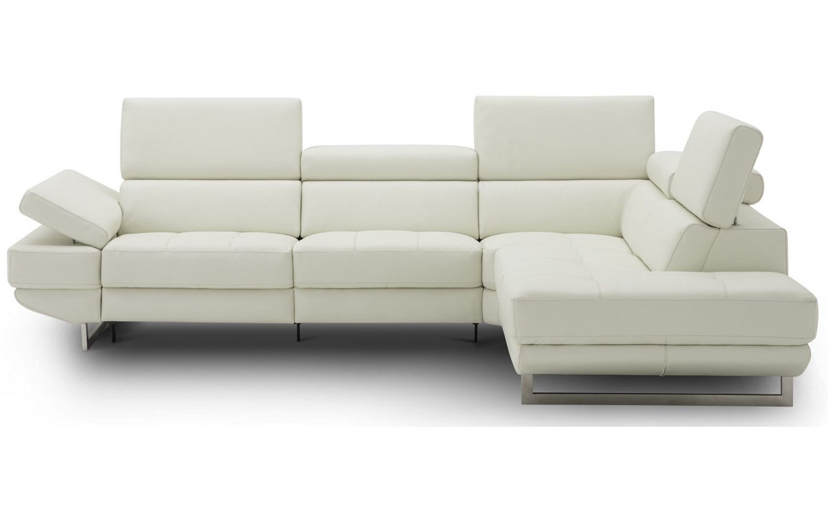 Annalaise Recliner Leather Sectional Snow White J&M Furniture