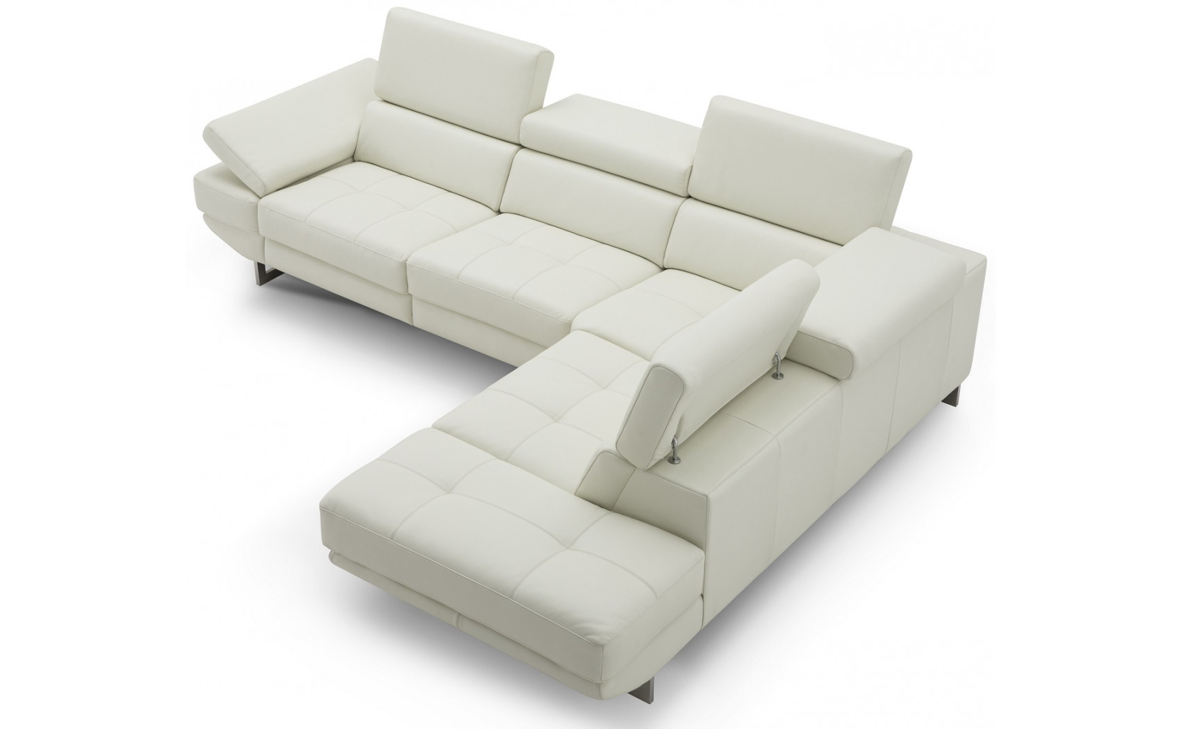Annalaise Recliner Leather Sectional Snow White J&M Furniture
