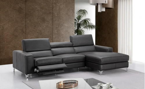 Ariana Premium Leather Sectional Grey J&M Furniture Ariana Premium Leather Sectional Grey J&M Furniture