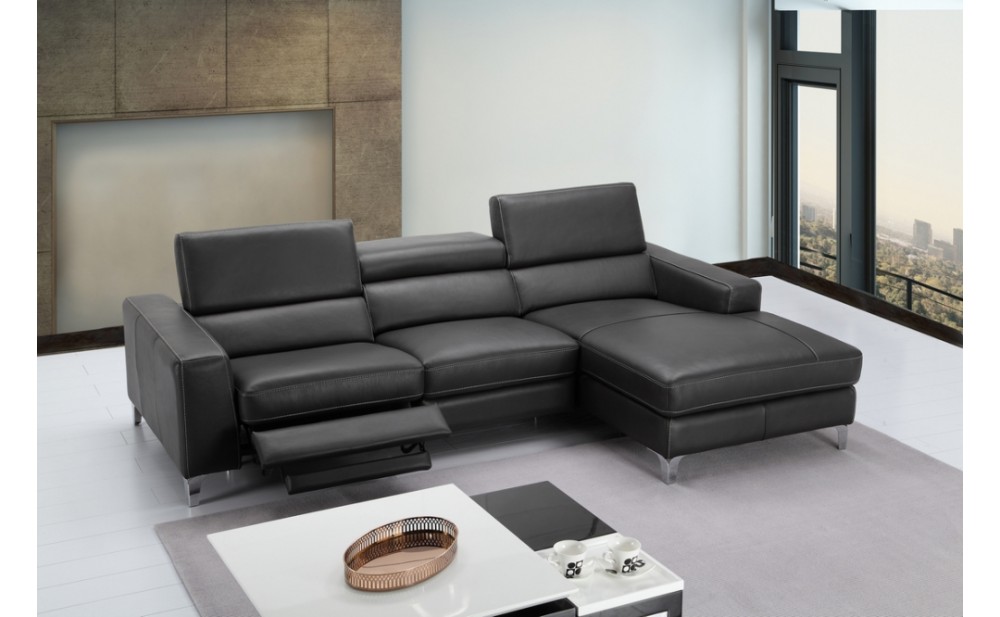 Ariana Premium Leather Sectional Grey J&M Furniture