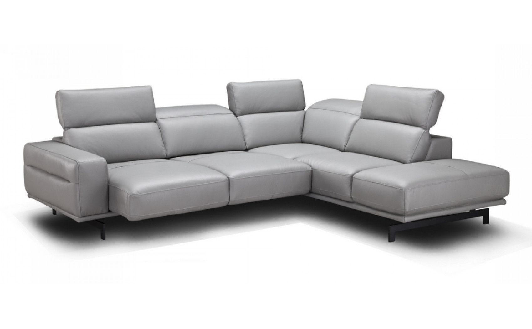 Davenport Light Grey Premium Leather Sectional J&M Furniture