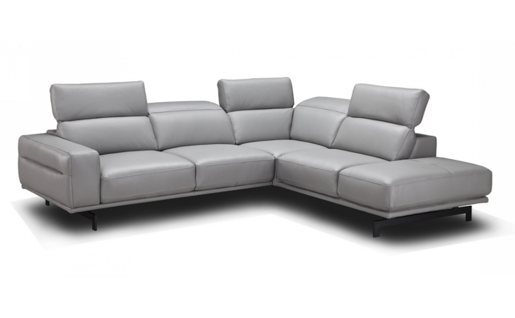 Davenport Light Grey Premium Leather Sectional J&M Furniture