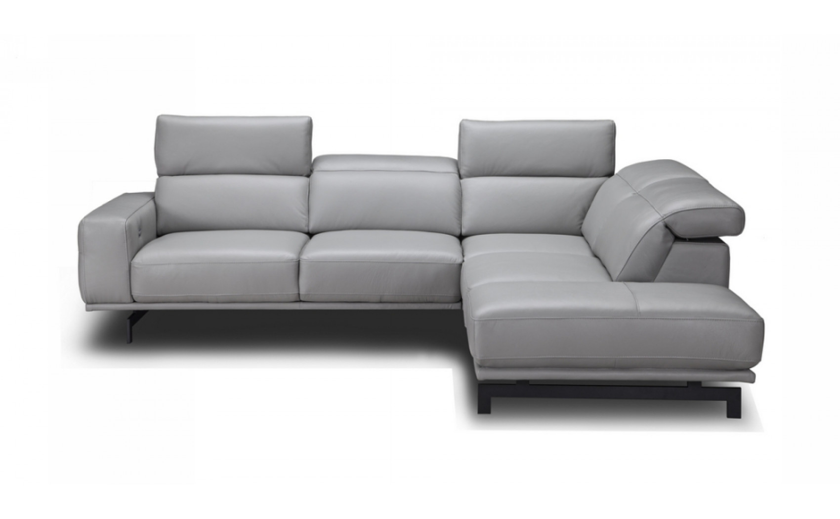 Davenport Light Grey Premium Leather Sectional J&M Furniture