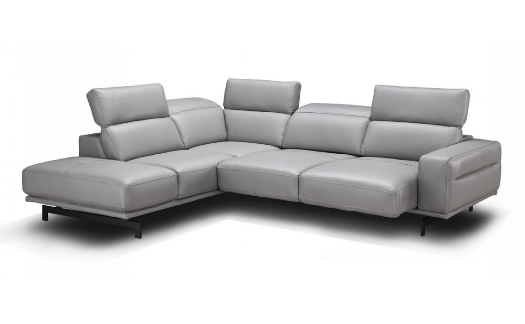 Davenport Light Grey Premium Leather Sectional J&M Furniture