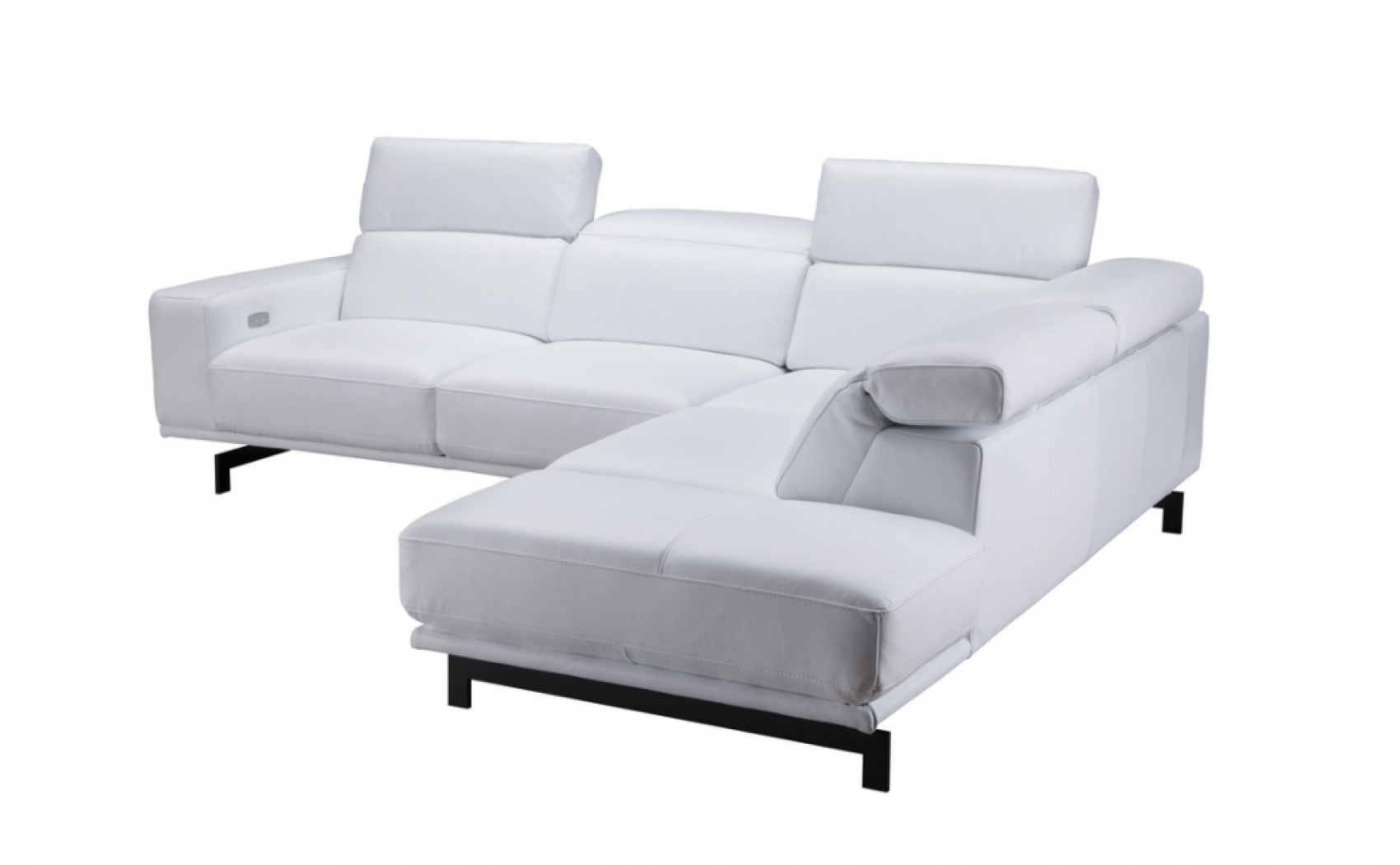 Davenport Snow White Premium Leather Sectional J&M Furniture