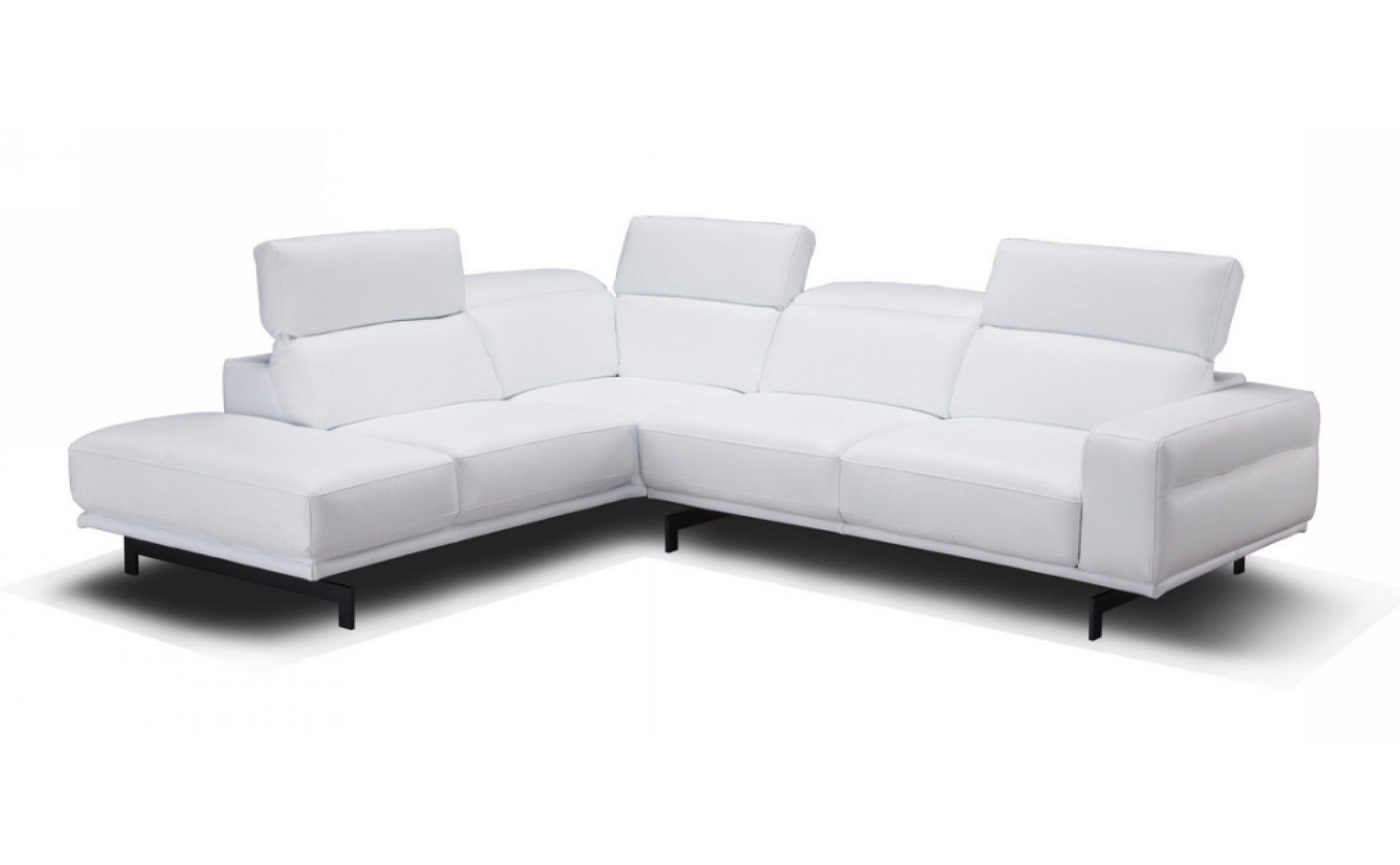 Davenport Snow White Premium Leather Sectional J&M Furniture