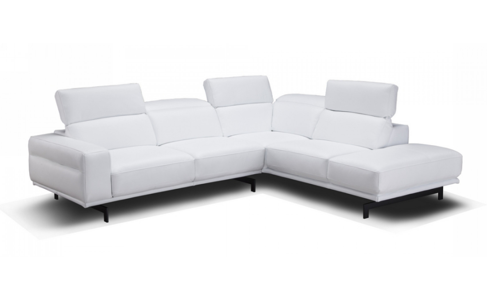 Davenport Snow White Premium Leather Sectional J&M Furniture