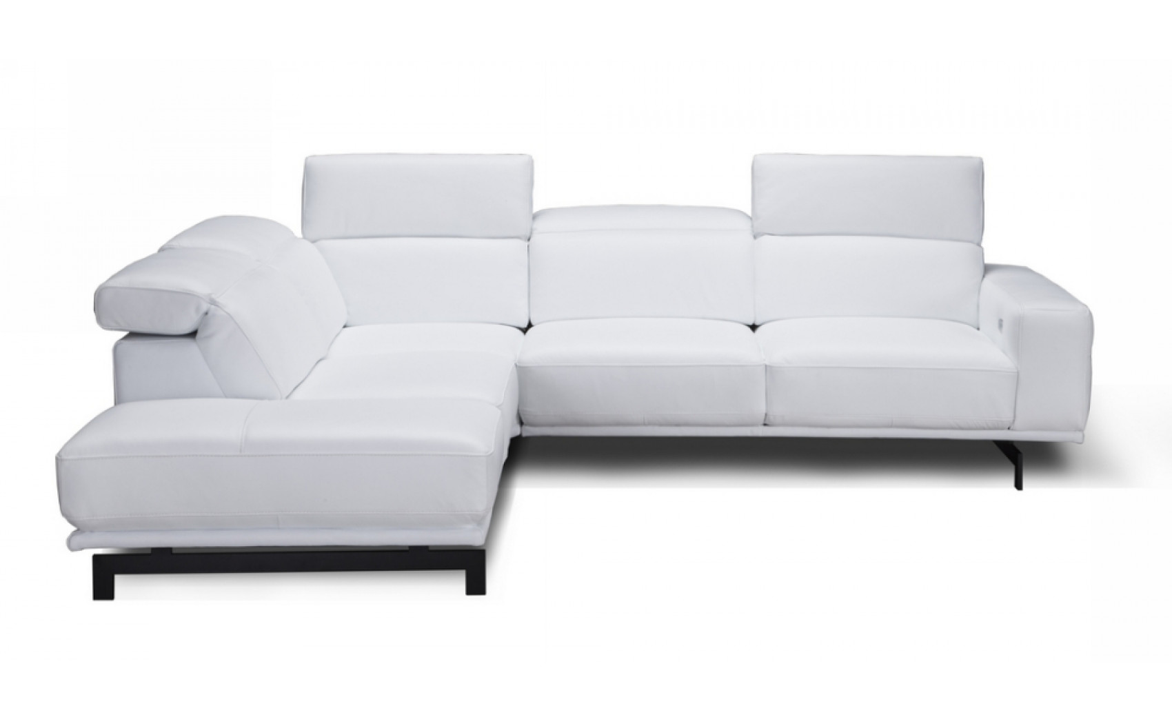 Davenport Snow White Premium Leather Sectional J&M Furniture