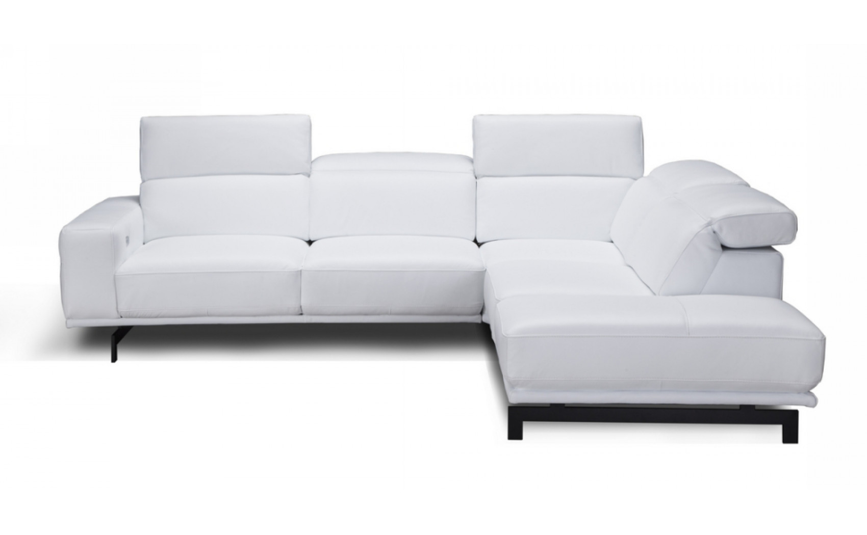 Davenport Snow White Premium Leather Sectional J&M Furniture