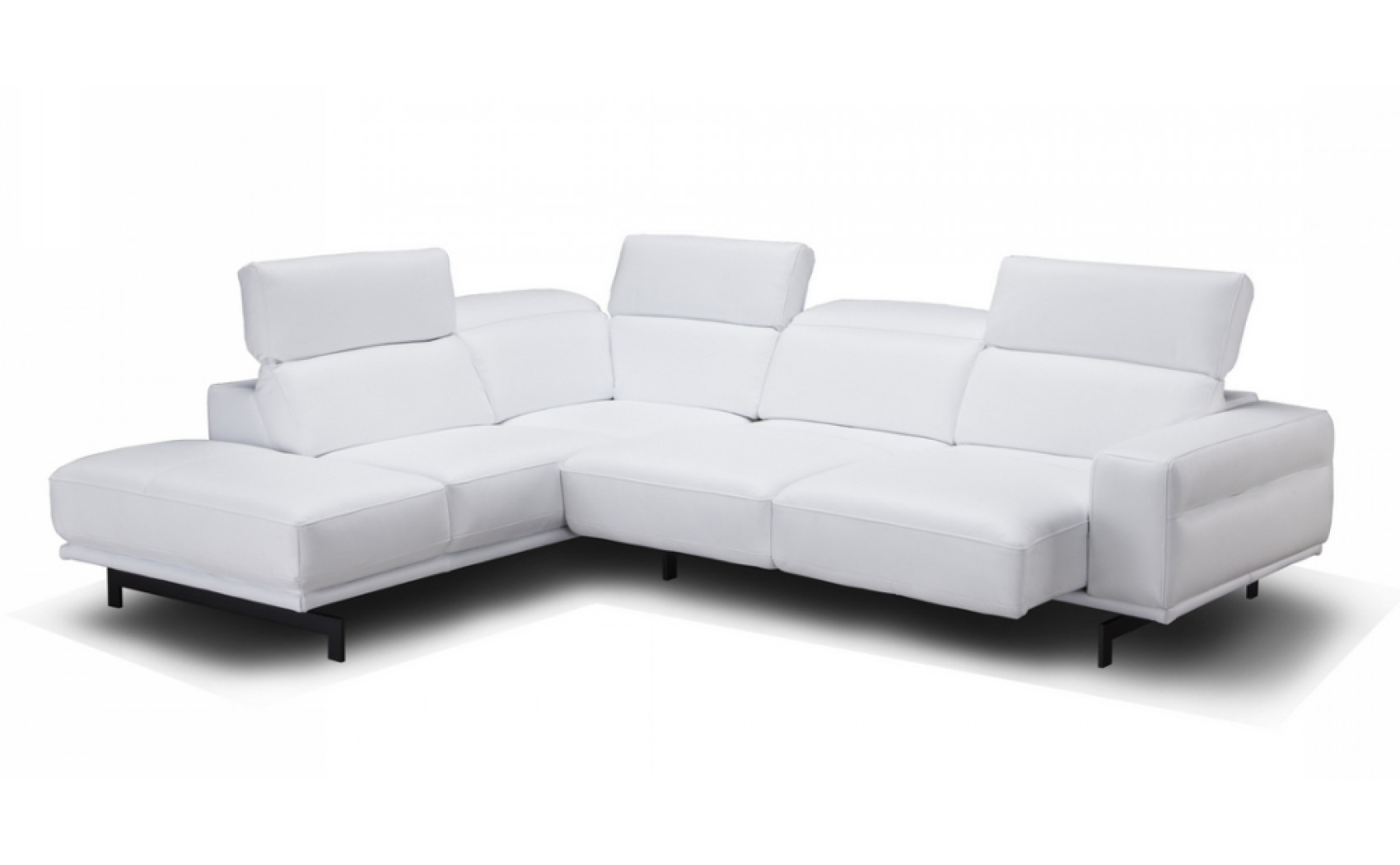 Davenport Snow White Premium Leather Sectional J&M Furniture