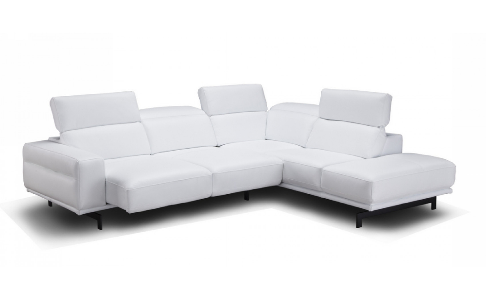 Davenport Snow White Premium Leather Sectional J&M Furniture