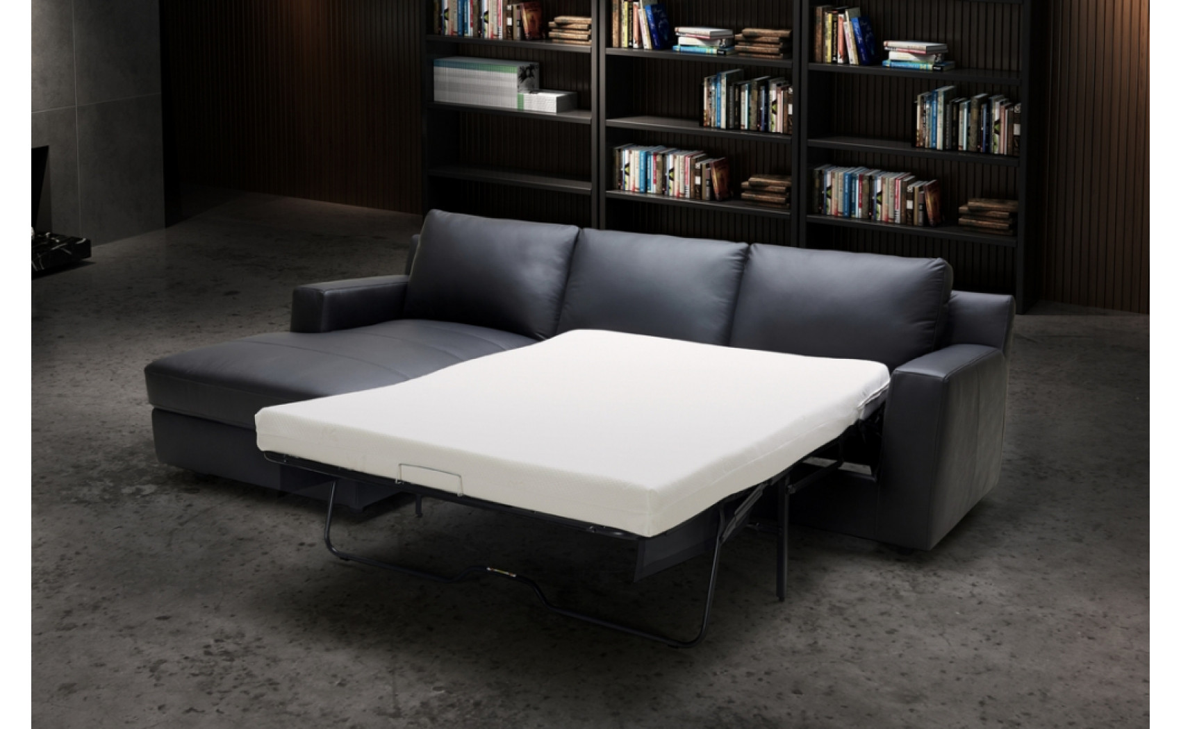Elizabeth Premium Leather Sectional Black J&M Furniture