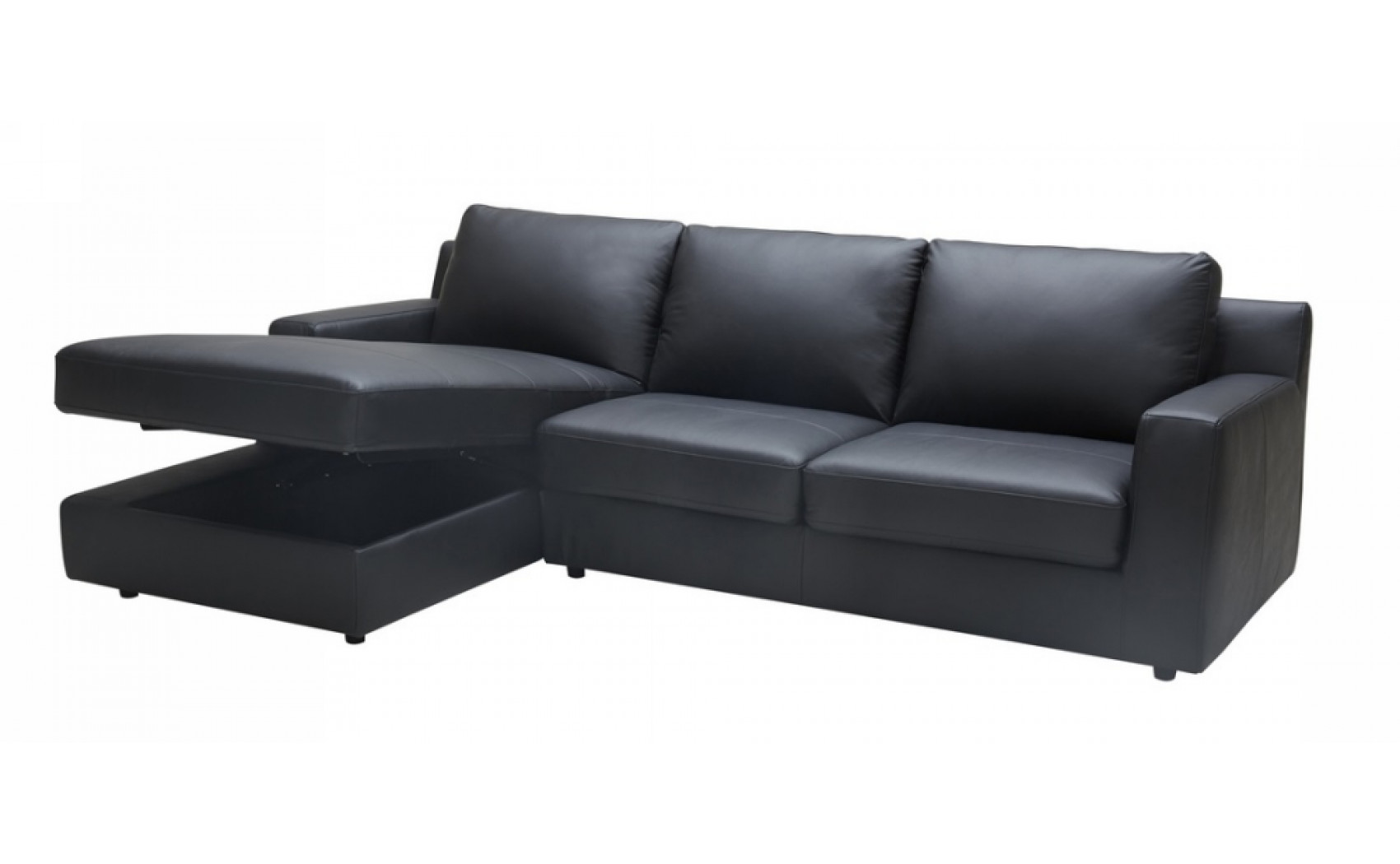 Elizabeth Premium Leather Sectional Black J&M Furniture