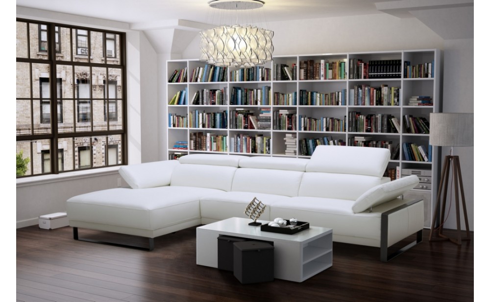 Fleurier Premium Leather Sectional White J&M Furniture