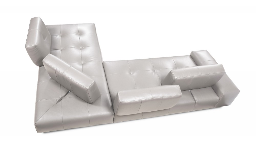 I763 Premium Leather Sectional Light Grey J&M Furniture