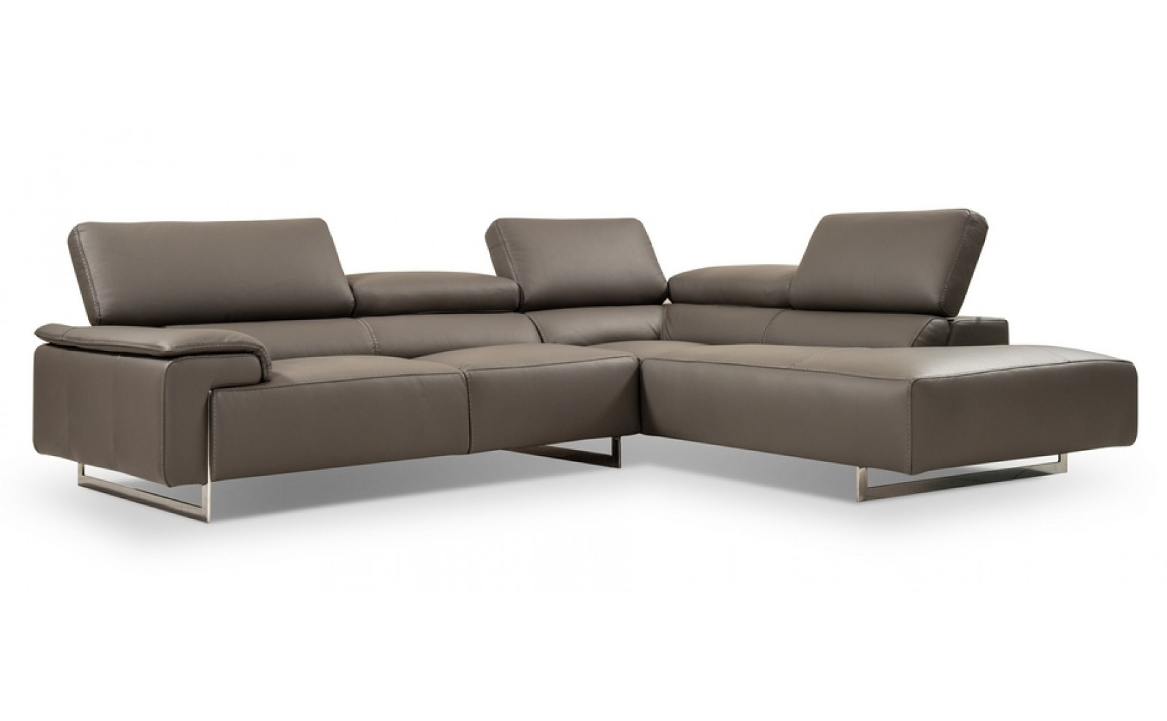 I794 Premium Leather Sectional Grey J&M Furniture