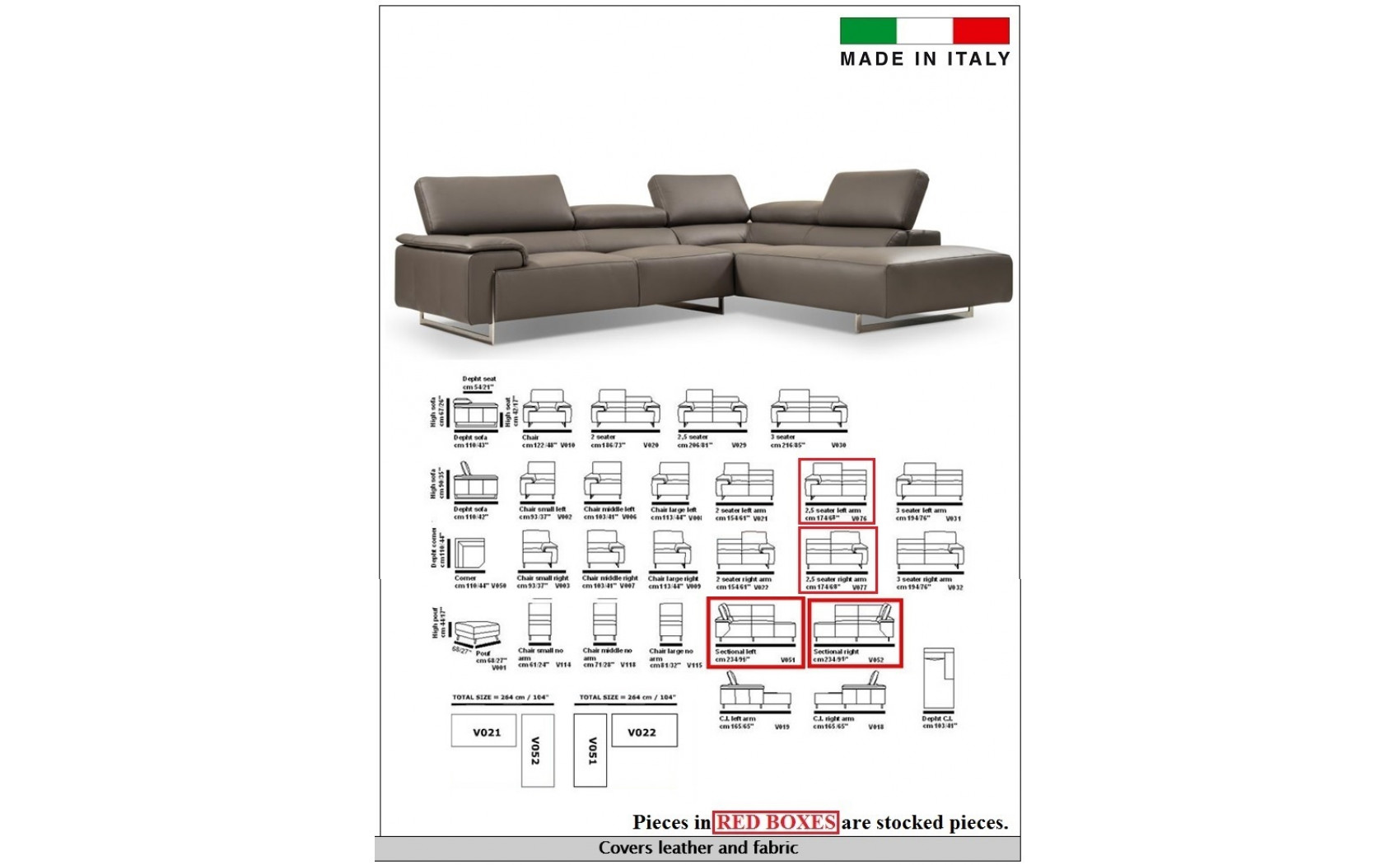 I794 Premium Leather Sectional Grey J&M Furniture