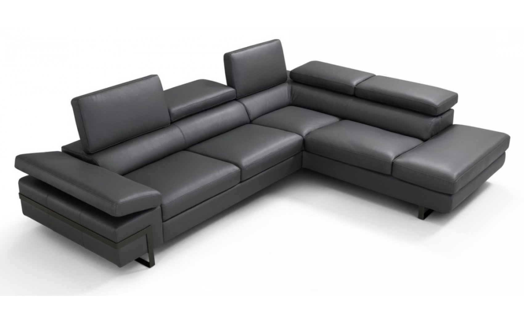 Rimini I867 Leather Sectional Dark Grey J&M Furniture