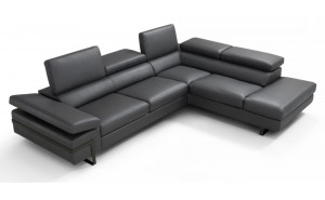 Rimini I867 Leather Sectional Dark Grey J&M Furniture Rimini I867 Leather Sectional Dark Grey J&M Furniture