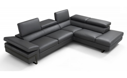 Rimini I867 Leather Sectional Dark Grey J&M Furniture