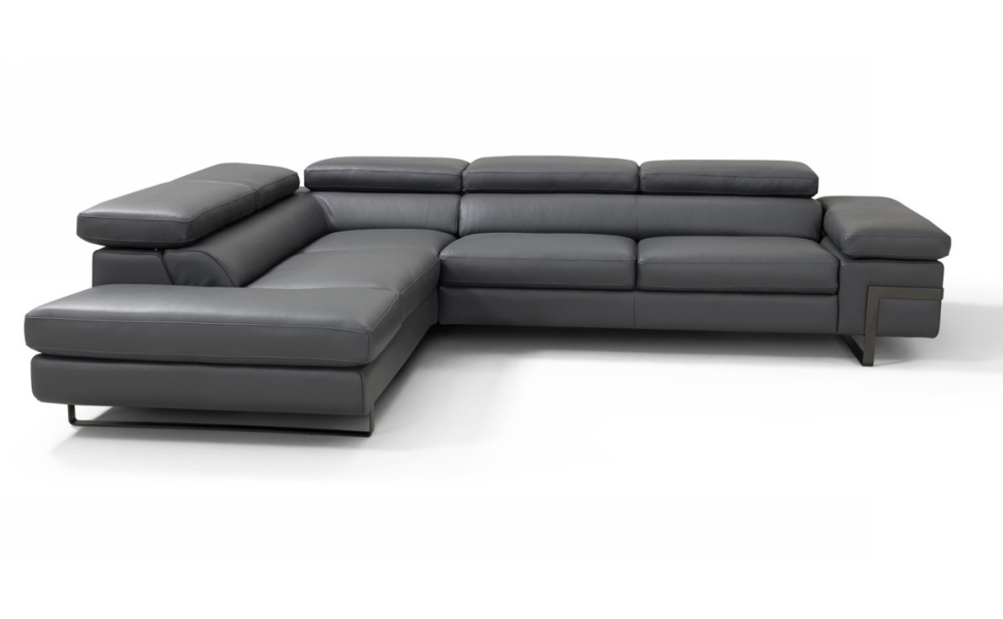 I867 Premium Leather Sectional Dark Grey J&M Furniture JM