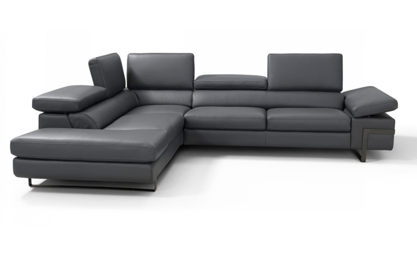 Rimini I867 Leather Sectional Dark Grey J&M Furniture