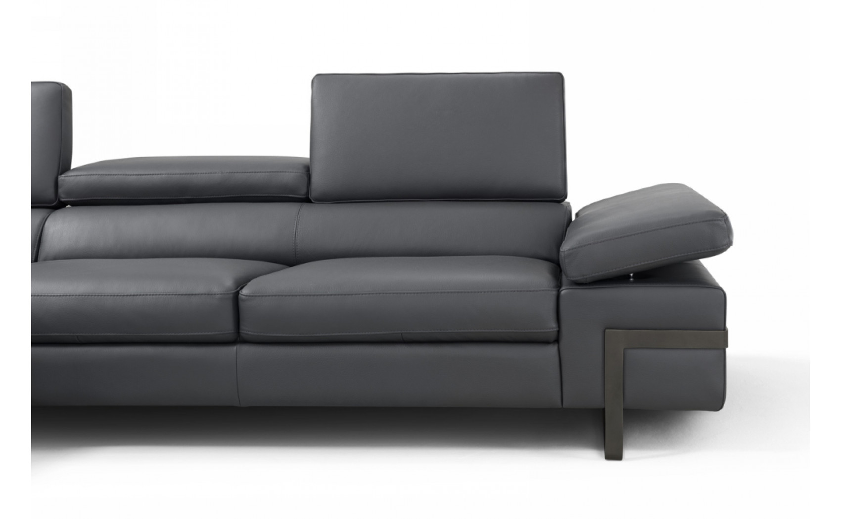 Rimini I867 Leather Sectional Dark Grey J&M Furniture