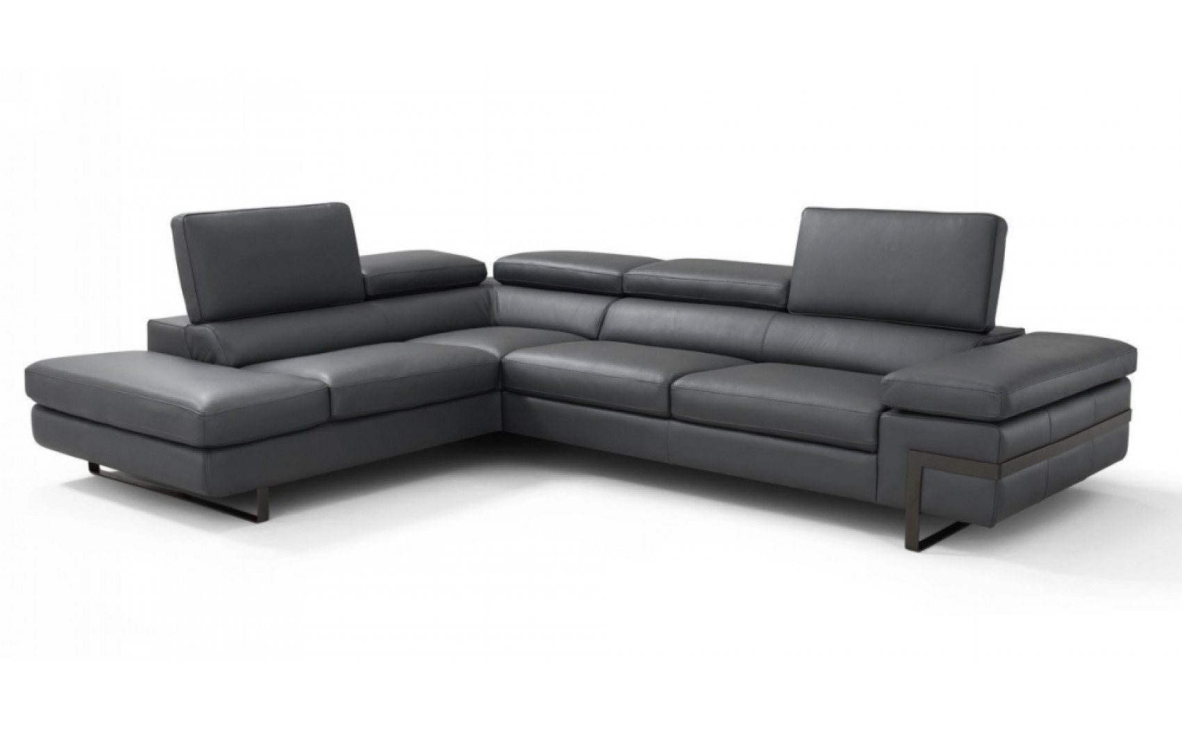 Rimini I867 Leather Sectional Dark Grey J&M Furniture