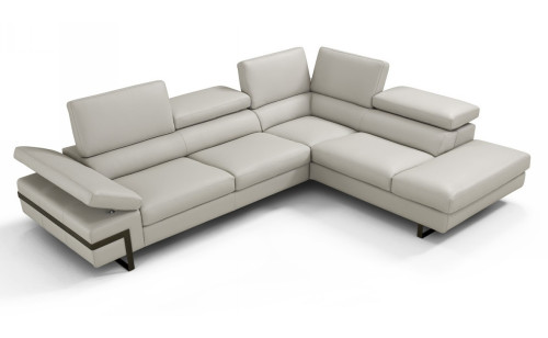 Rimini I867 Leather Sectional Light Grey J&M Furniture