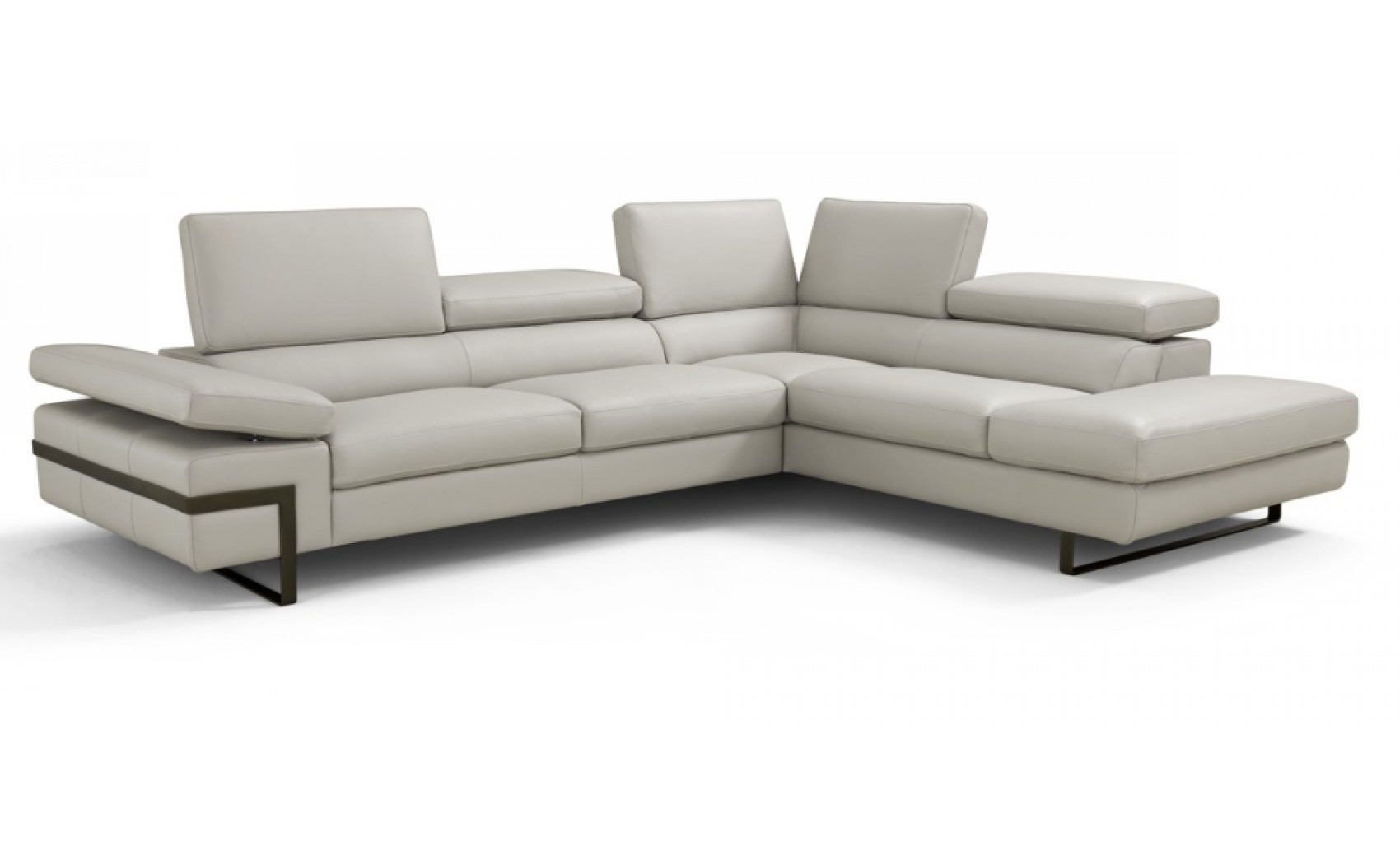 Rimini I867 Leather Sectional Light Grey J&M Furniture